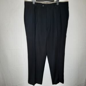 Member’s Mark 38x34 Super 120’s Wool Dress Pants Black Made in Italy Flat Front